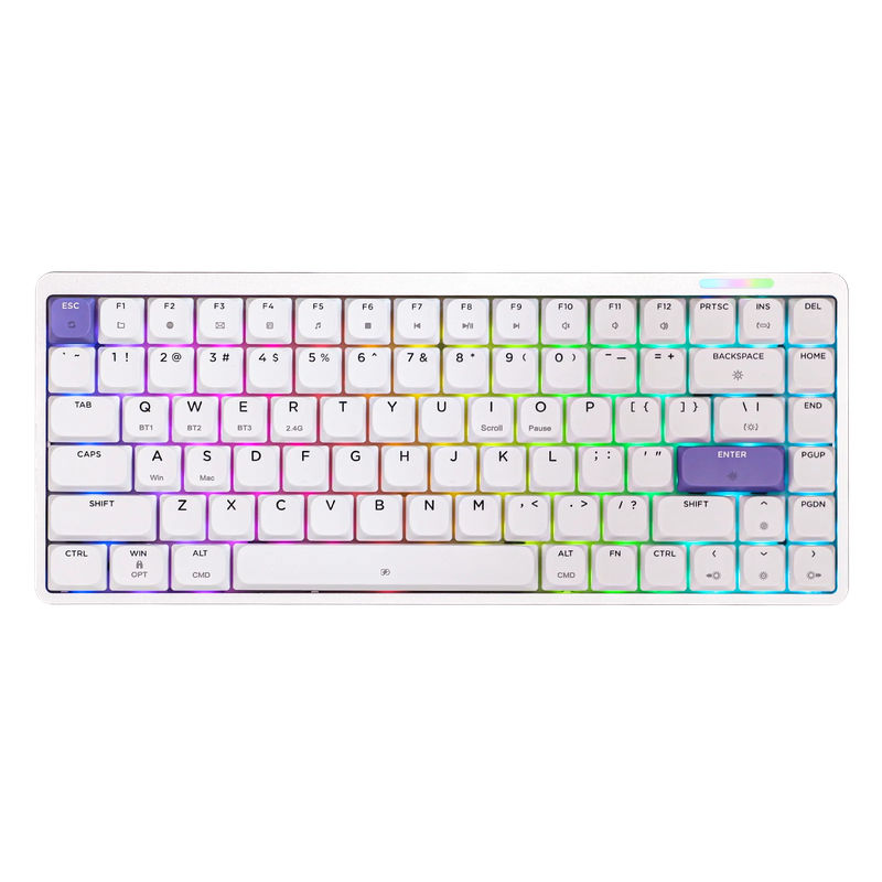 EPOMAKER Luma84 - Color:White Purple - Switch:Gateron Low-Profile Brown Switch