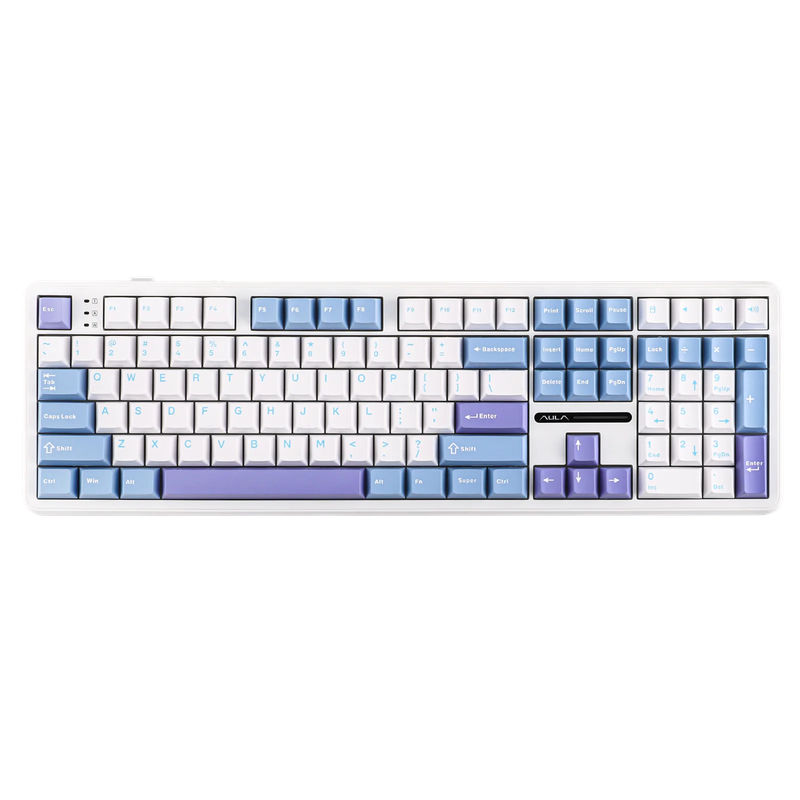 EPOMAKER x AULA F108 - Color:White Blue - Switch:LEOBOG Greywood V3 Switch