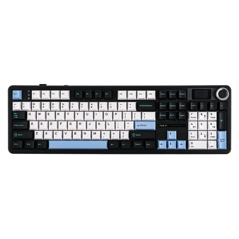 EPOMAKER X AULA F108 PRO - Color:Black White Blue - Switch:LEOBOG Reaper Switch