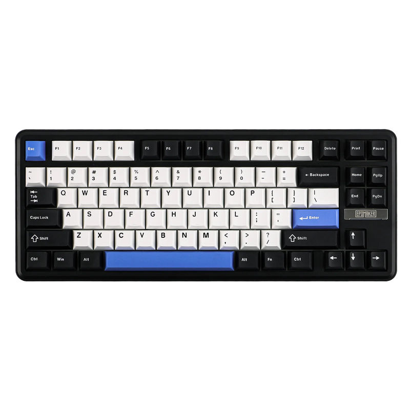 Epomaker TH85 - Color:Black White Blue - Switch:Creamy Jade Switch