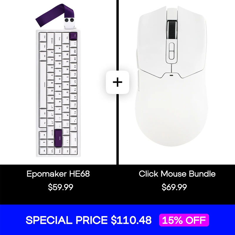 Epomaker HE68 + Click Mouse Bundle - Epomaker HE68 (Color):Black Red - Epomaker Click Mouse (Color):Black