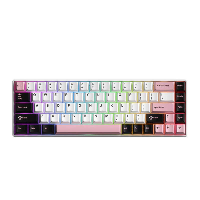 VTER Fighting68 HE Series - Color:Black White Pink - Switch:Aurora Magnetic Switch