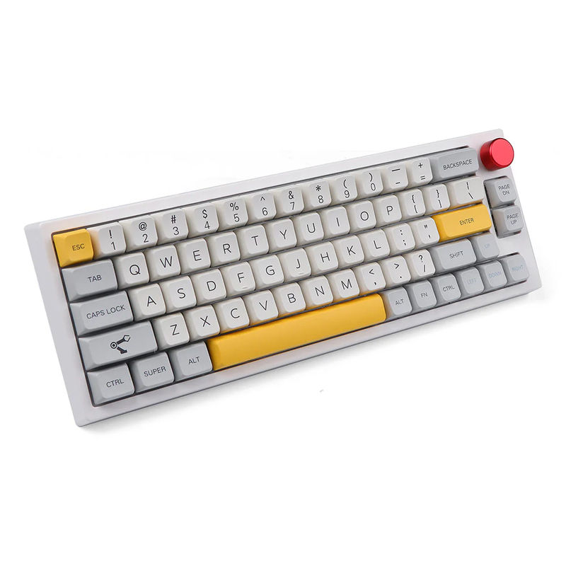Epomaker TH66 Regular Version - Case & Layout:White Case - ANSI - Keycaps:Theory - MDA - Mechanical Switches:Gateron Pro Black