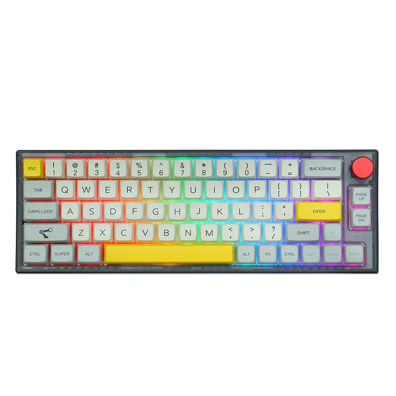 Epomaker TH66 Regular Version - Case & Layout:Clear Black Case - ANSI - Keycaps:Theory - MDA - Mechanical Switches:Gateron Pro Black
