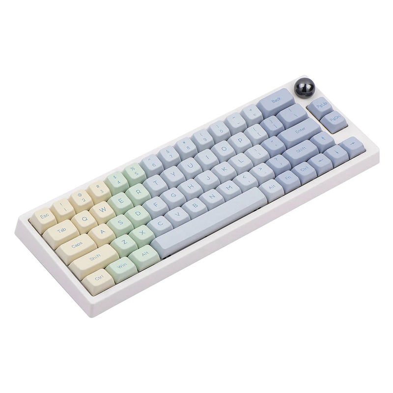 Epomaker TH66 Regular Version - Case & Layout:White Case - ANSI - Keycaps:Monet - MDA - Mechanical Switches:Epomaker Budgerigar Switch