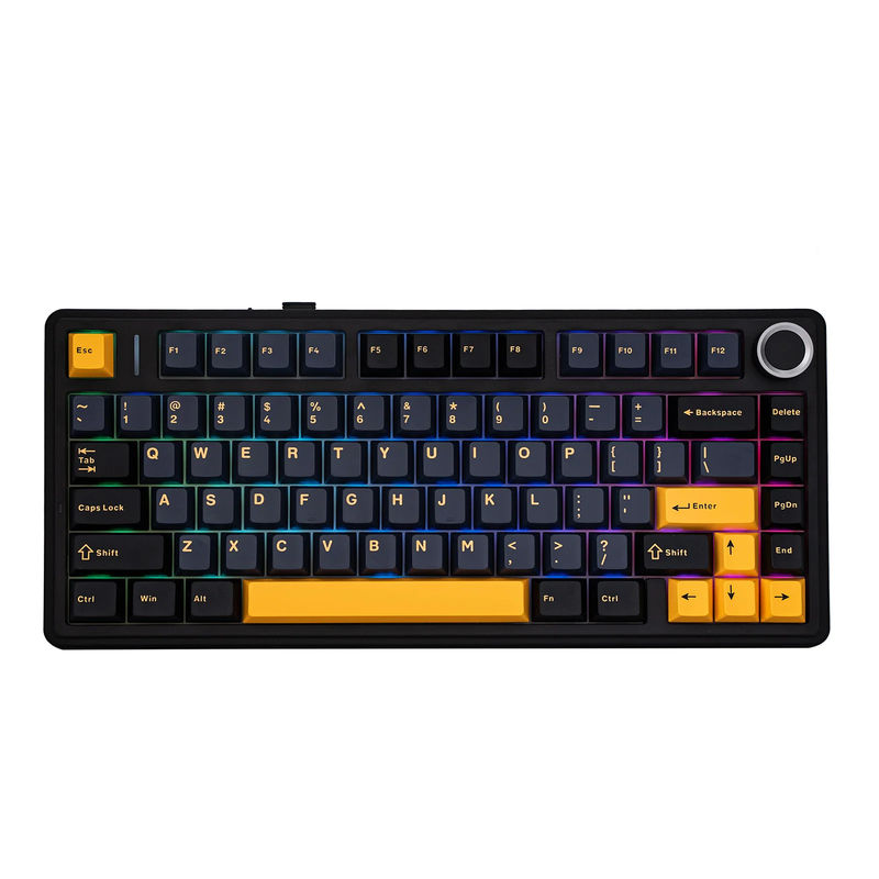 EPOMAKER x AULA F75 - Color Theme:Black - Switch:LEOBOG Ice Vein Switch