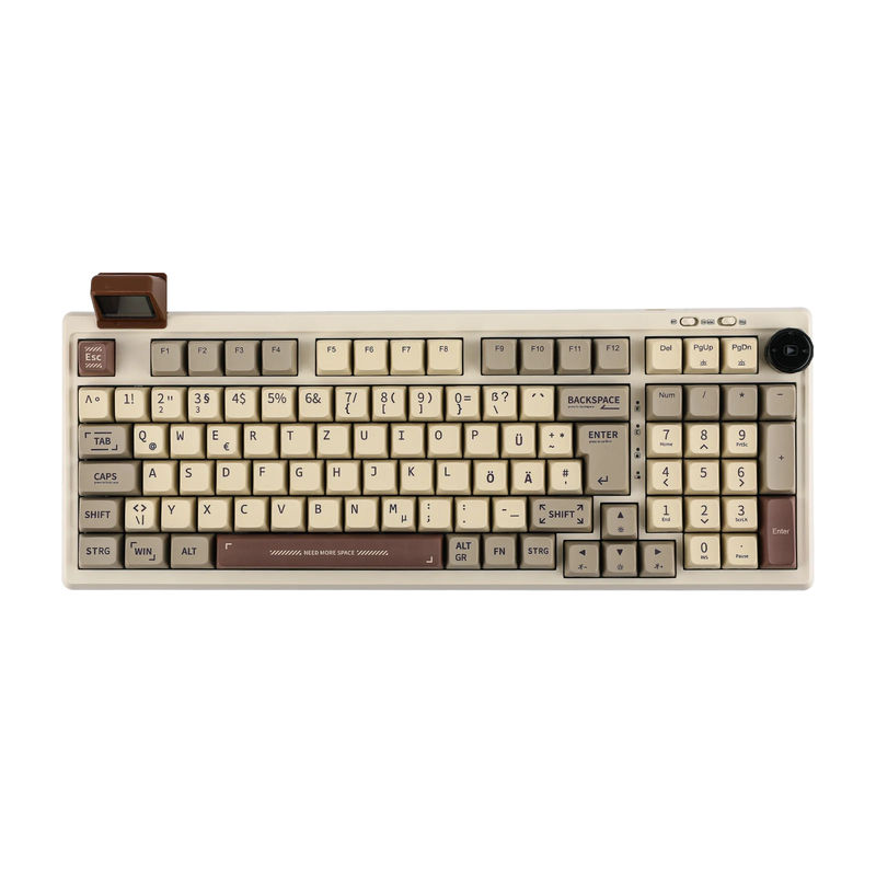 EPOMAKER RT100 - Layout:ISO-DE (Unavailable) - Color:Retro White - Switch:Epomaker Flamingo Switch