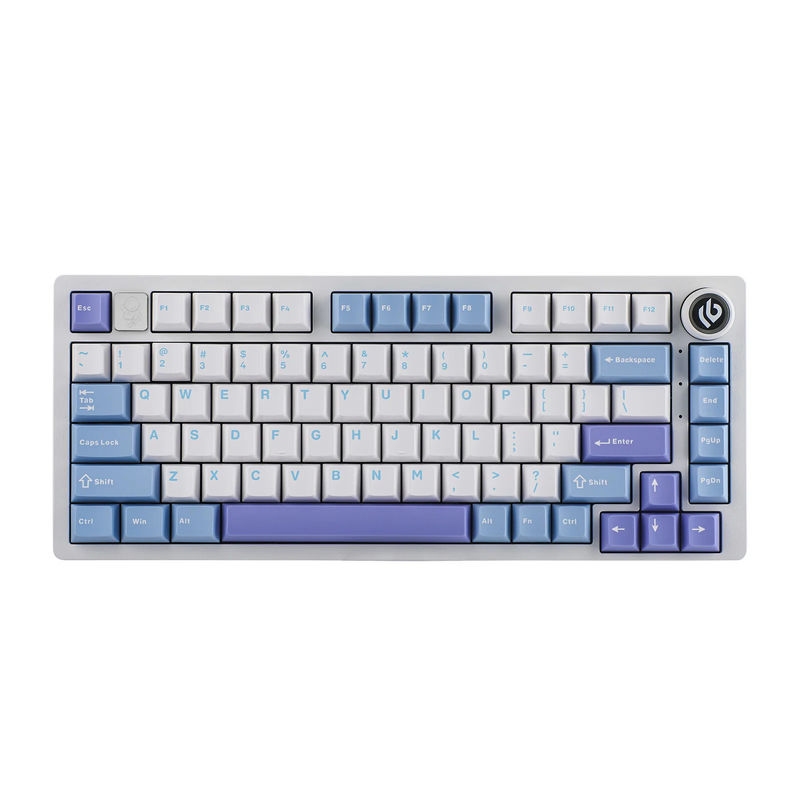 EPOMAKER x LEOBOG Hi75 - Case Color:White Purple - Model:Assembled Keyboard-Cherry - Switch:Greywood (Linear)