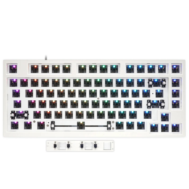 SKYLOONG GK75 Triple-Mode Kit - Case Color:White - Plate:White Steel Plate