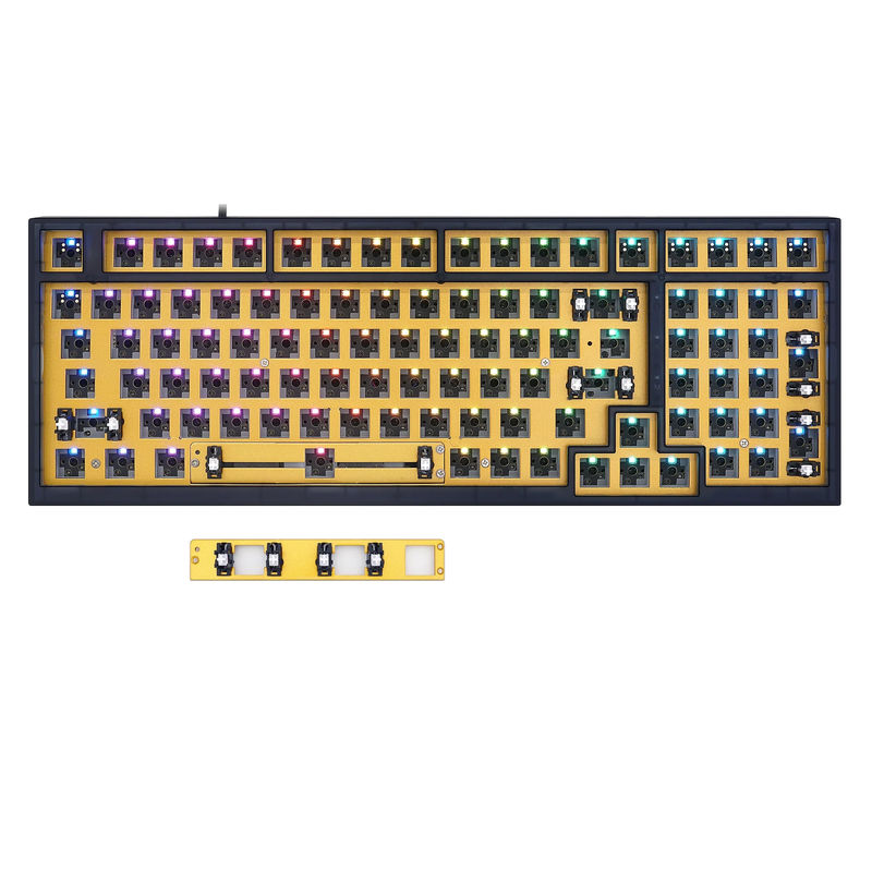 SKYLOONG GK980 Triple-Mode Kit - Case Color:Translucent Black - Plate:Gold-plated Steel Plate