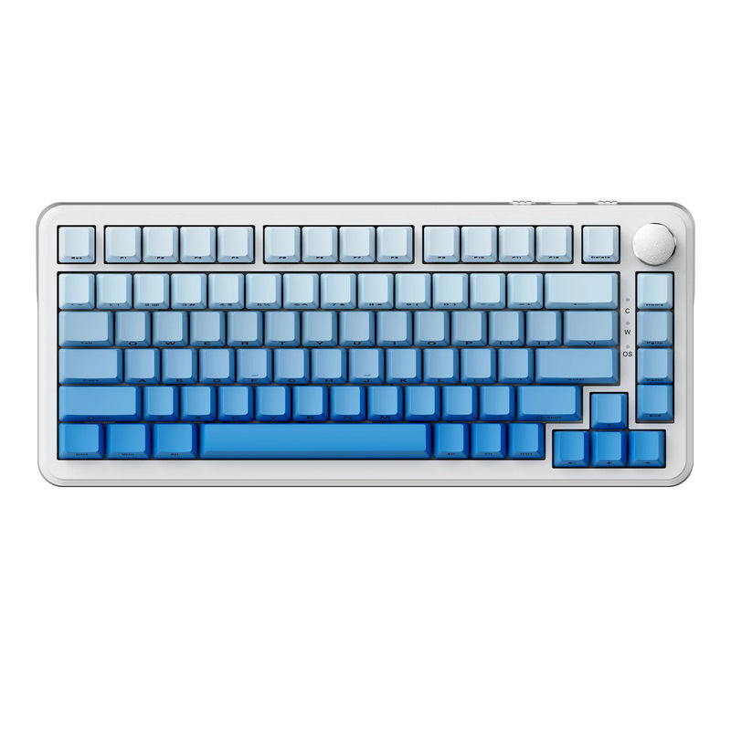 Ajazz AK820 Max - Color:White Blue - Plate:FR4 - Switch:Sea Salt Switch