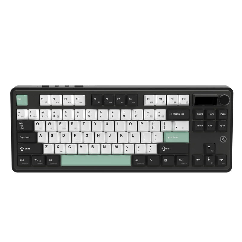 Ajazz AK870 - Model:With Screen - Color:Black White Green - Switch:Maillard Switch