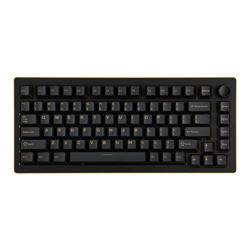 Epomaker Tide75 QMK/VIA - Color:Black - Keycap:Front Printed (V2 Version) - Switch:Epomaker Zebra Switch