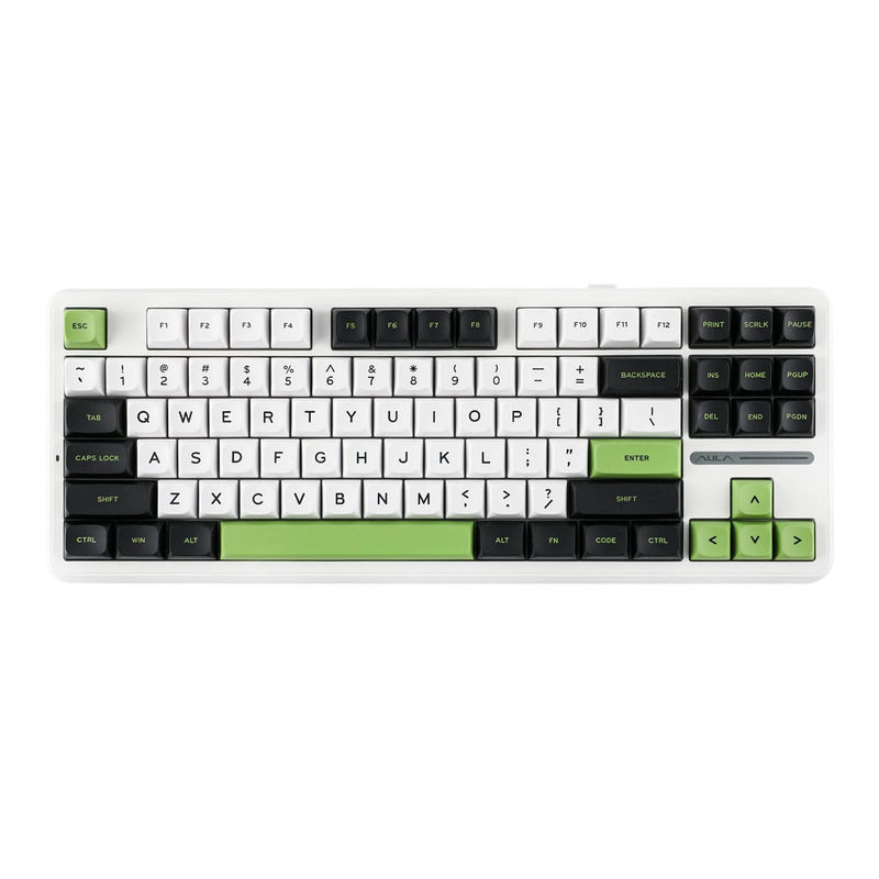 EPOMAKER x AULA F87 Pro - Color:White Green - Switch:LEOBOG Greywood V4