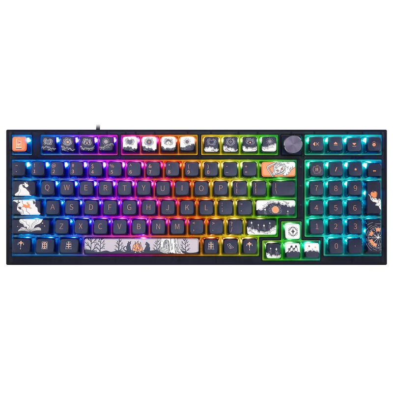 Skyloong GK980 - Keycap:Deep Sky Blue - Switch:Gateron Optical Black