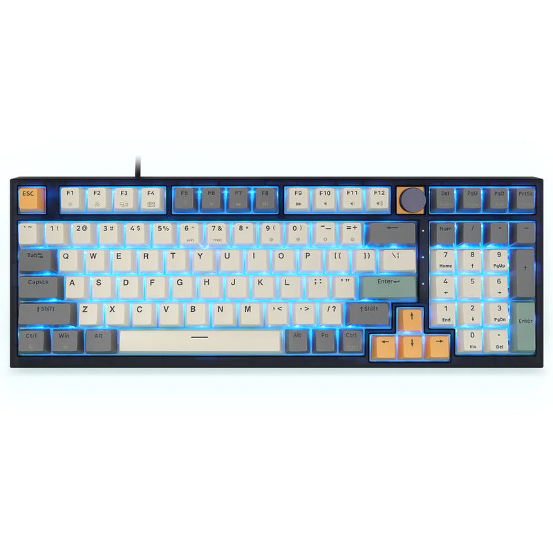 SKYLOONG GK980 Triple-Mode - Case & Plate Option:Full Plastic Case + Steel Plate - Keycap:Grey Dawn Keycap - Switch:Gateron Red Pro 3.0