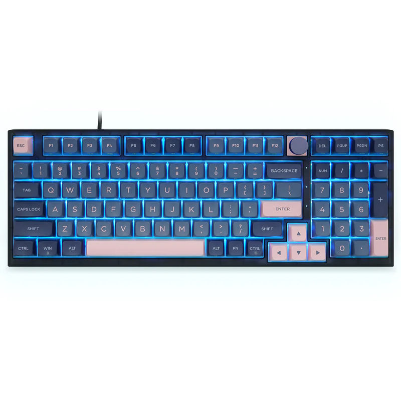 SKYLOONG GK980 Triple-Mode - Case & Plate Option:Full Plastic Case + Steel Plate - Keycap:Blue Pink Keycap - Switch:Gateron Black Pro 3.0