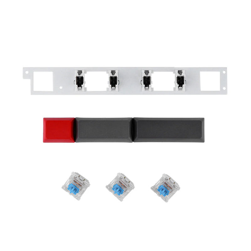 EPOMAKER Split Spacebar Module - Keyboard Model:GK61/GK64/GK68 - Color:Grey Red - Switch:Gateron Blue Switch