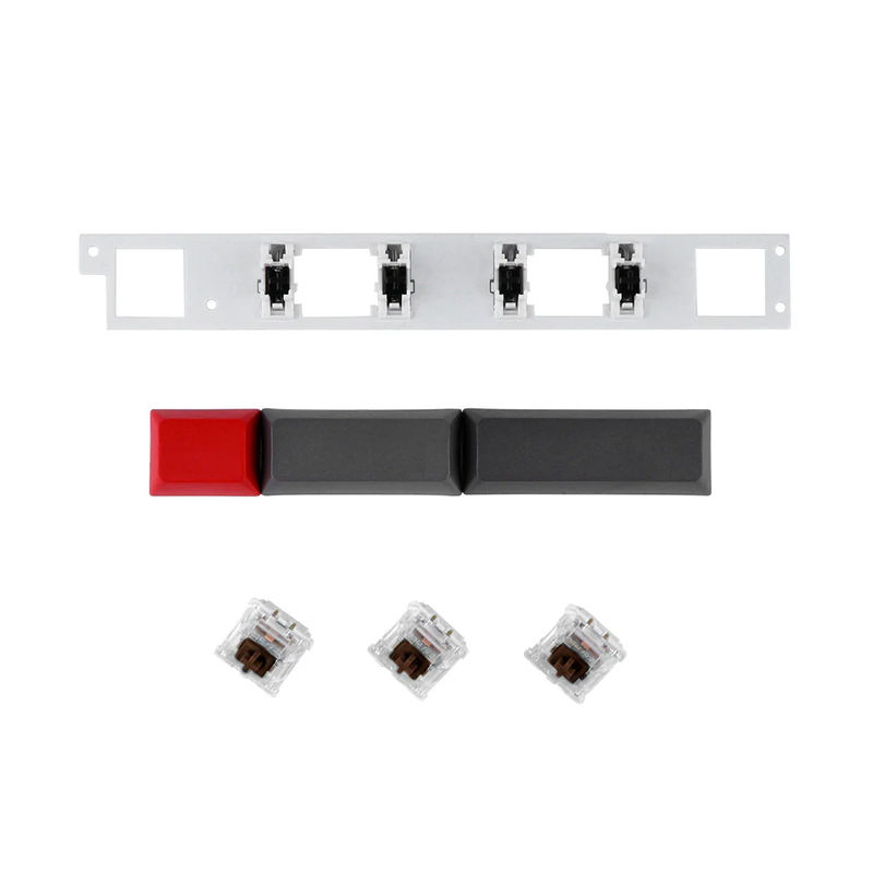 EPOMAKER Split Spacebar Module - Keyboard Model:GK61/GK64/GK68 - Color:Grey Red - Switch:Gateron Brown Switch