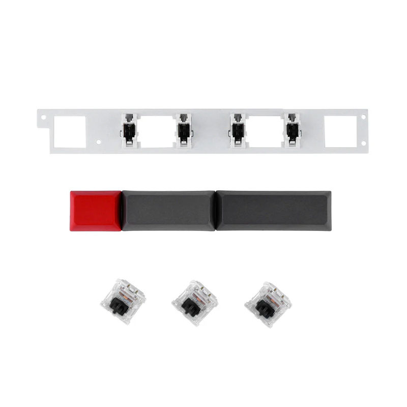 EPOMAKER Split Spacebar Module - Keyboard Model:GK61/GK64/GK68 - Color:Grey Red - Switch:Gateron Black Switch