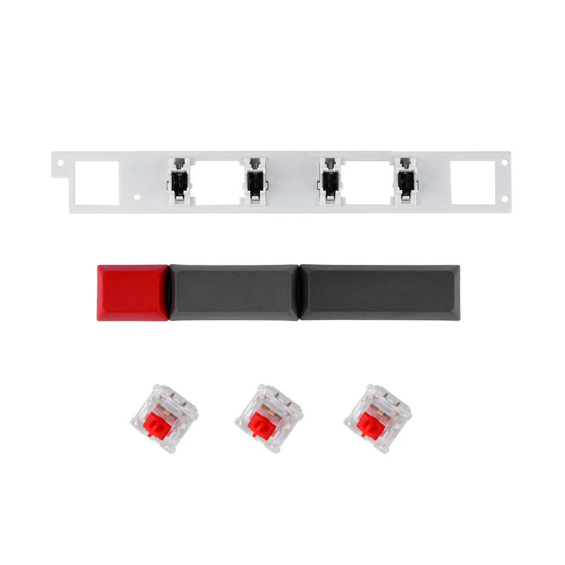EPOMAKER Split Spacebar Module - Keyboard Model:GK61/GK64/GK68 - Color:Grey Red - Switch:Gateron Red Switch