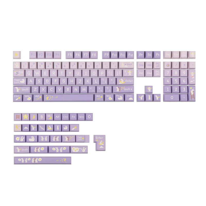 Epomaker Moonlit Bunny Keycaps Set - Version:Top-Printed (MDA)