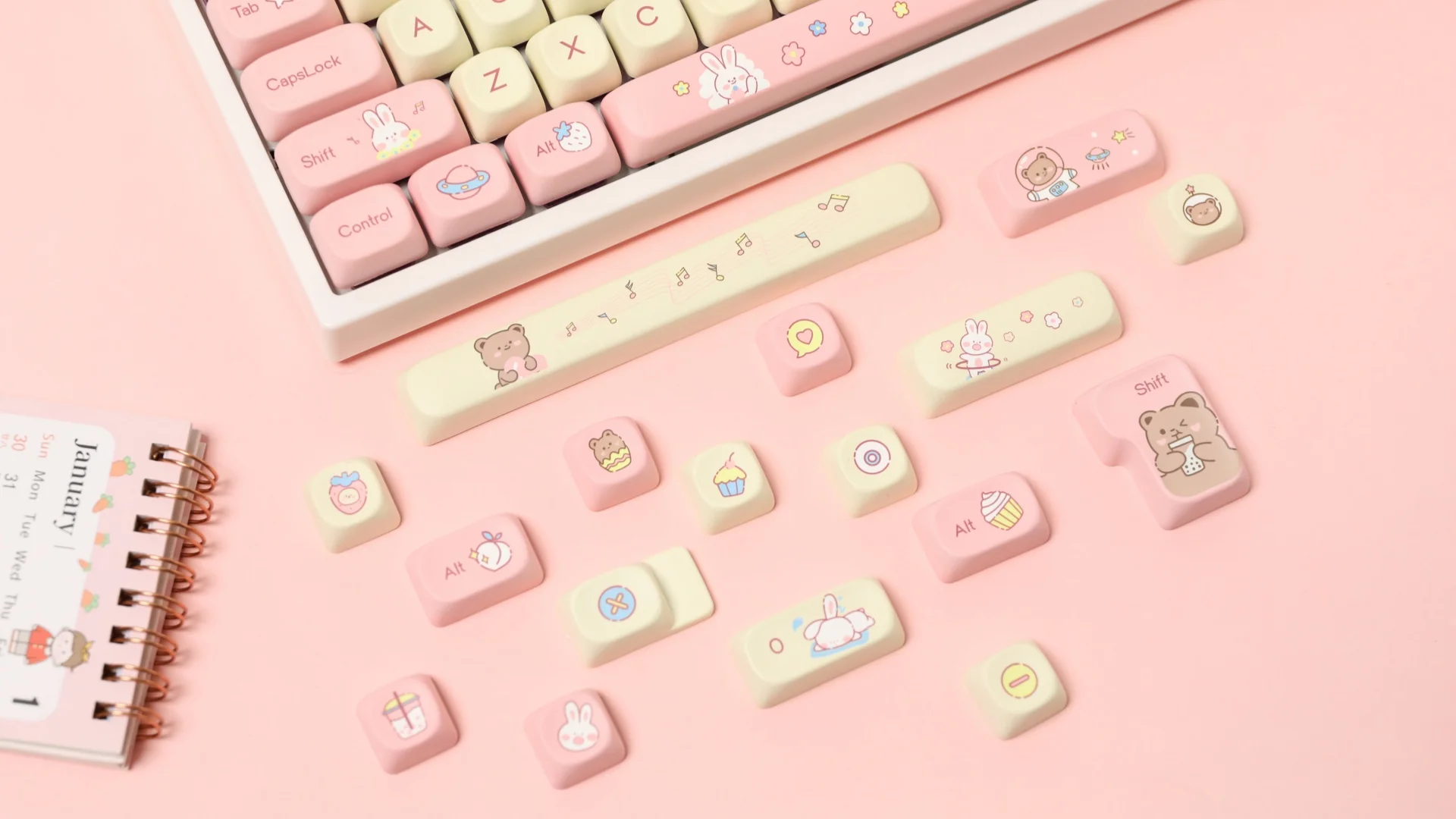EPOMAKER Cream Bunny Keycaps Set