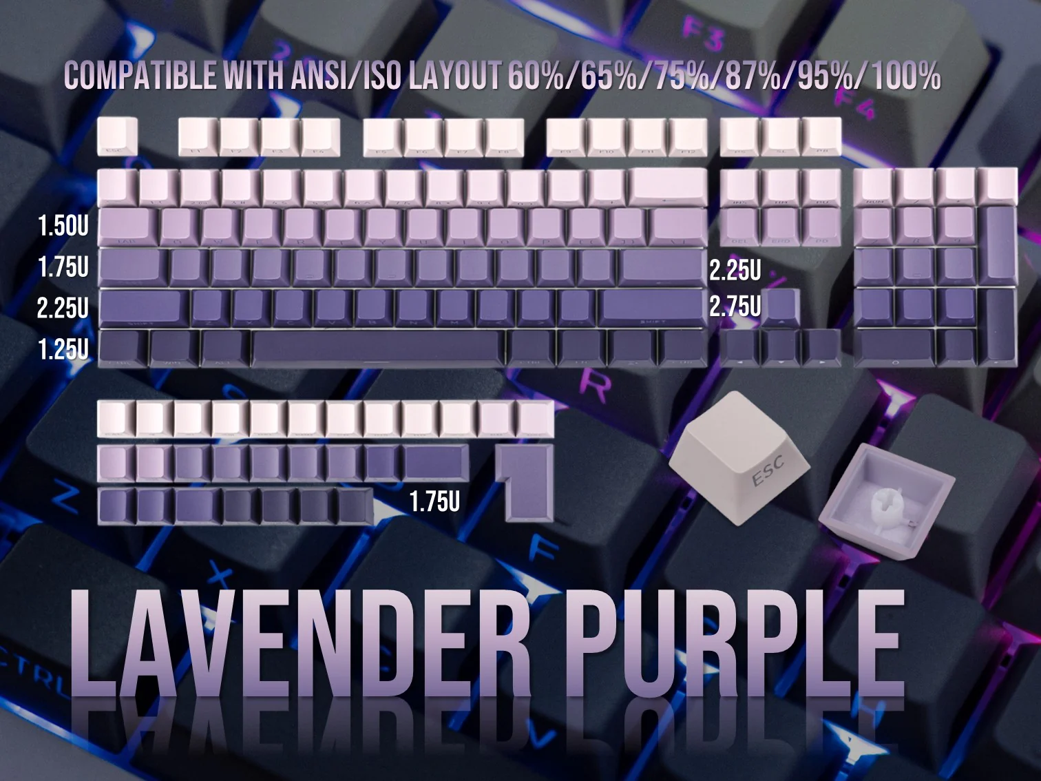 EPOMAKER Lavender Keycaps Set