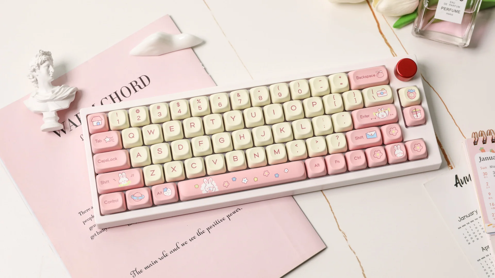 EPOMAKER Cream Bunny Keycaps Set