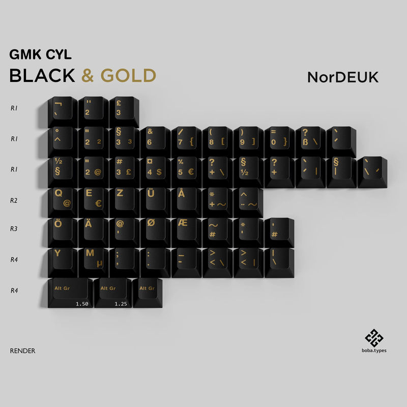 GMK Black & Gold - Kit:NordeUK