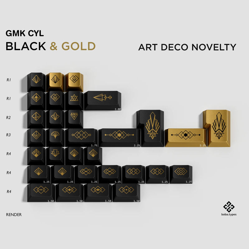 GMK Black & Gold - Kit:Art Deco Novelties