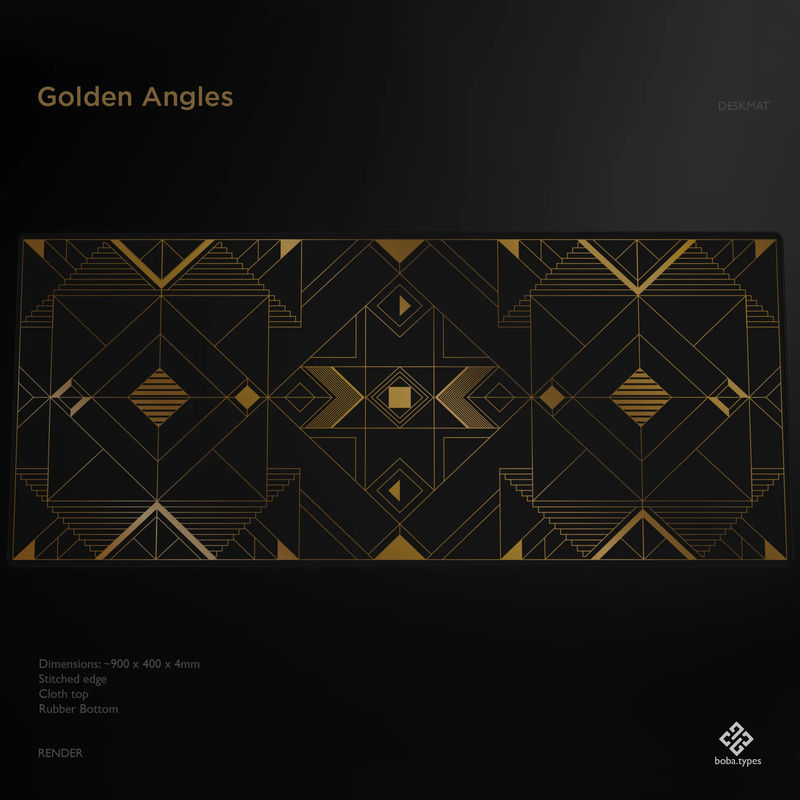 GMK Black & Gold - Kit:Golden Angles Deskmat