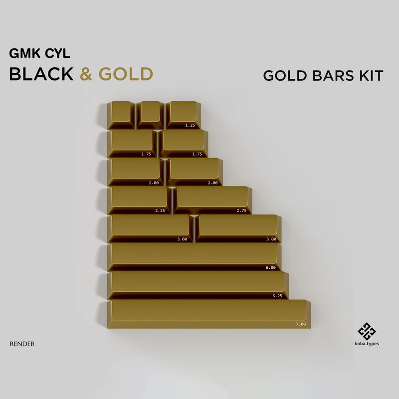 GMK Black & Gold - Kit:Gold Bars