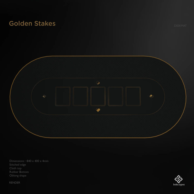 GMK Black & Gold - Kit:Golden Stakes Deskmat