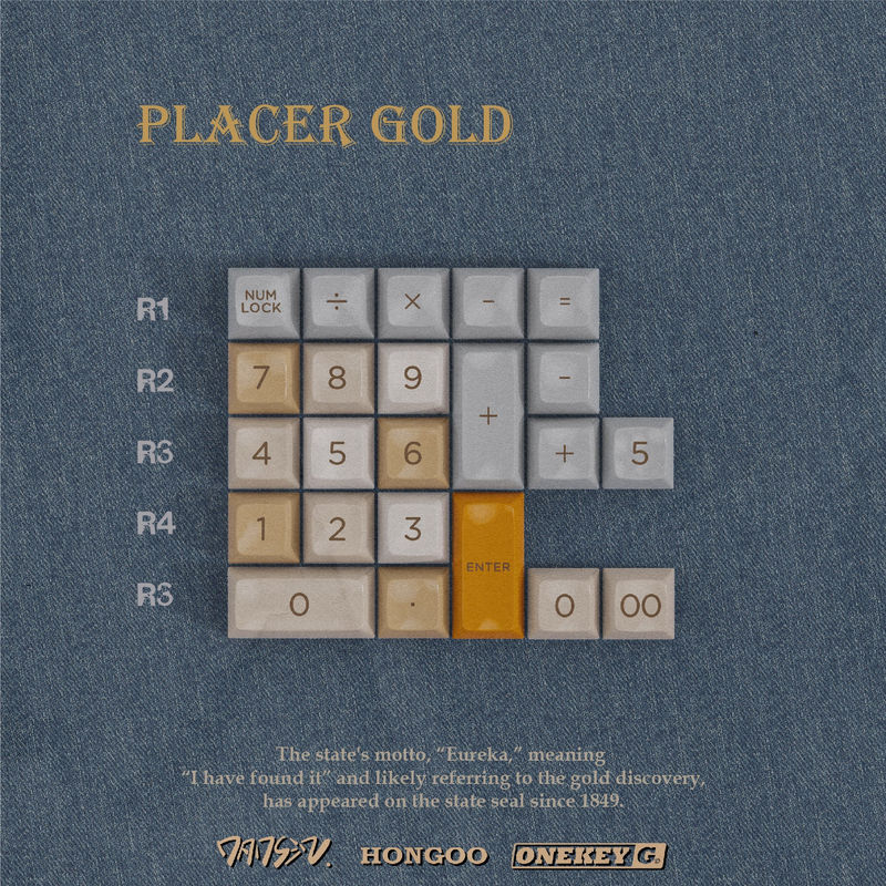 JTK HSA Profile Gold Rush ABS keycaps - Size:Numpad