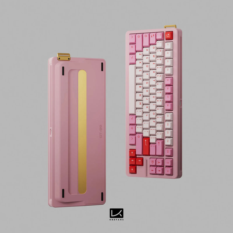 K KBDfans GT-80 Case - Case color:E-coating Pink - Layout:A (without Front Brass badge)