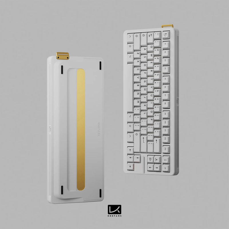 K KBDfans GT-80 Case - Case color:E-coating White - Layout:A (without Front Brass badge)