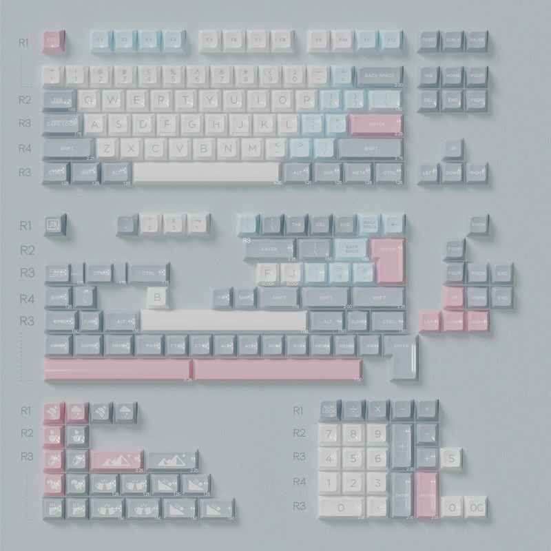 JTK HSA Profile Snow camping ABS keycaps - Size:Base