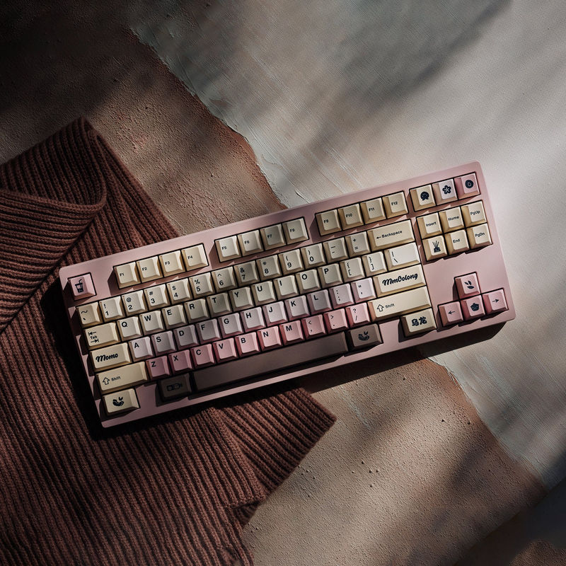 TUT Bubble Tea Momo Oolong Cherry Profile Keycaps Set