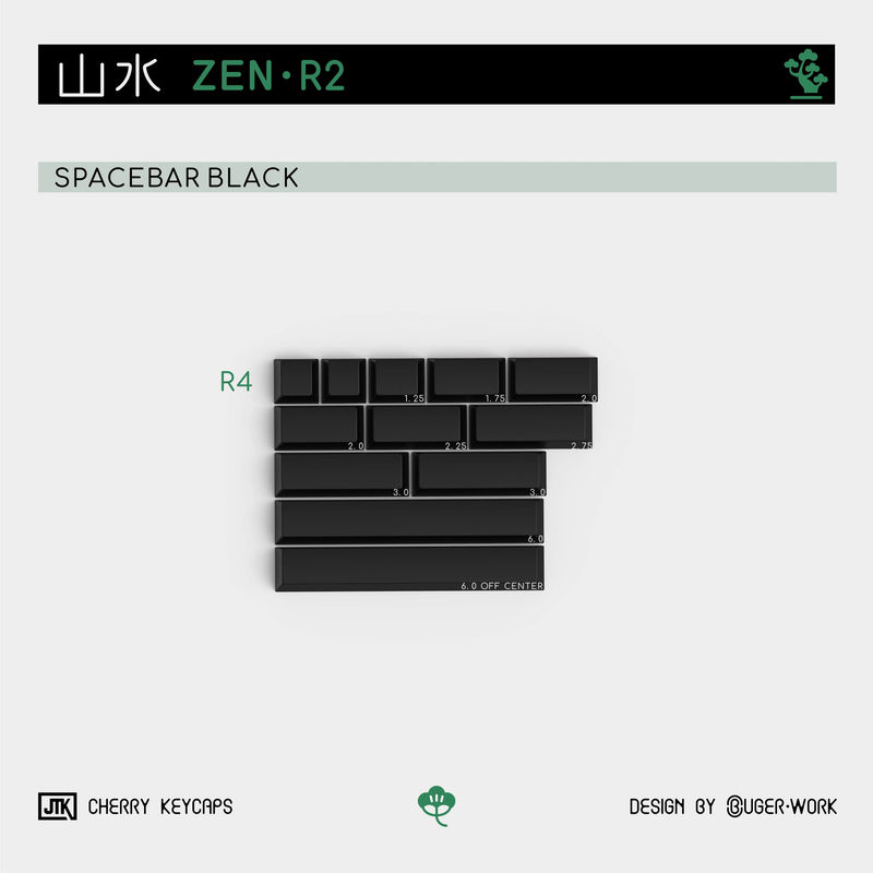 JTK Zen Cherry Profile keycaps - Size:Black spacebar
