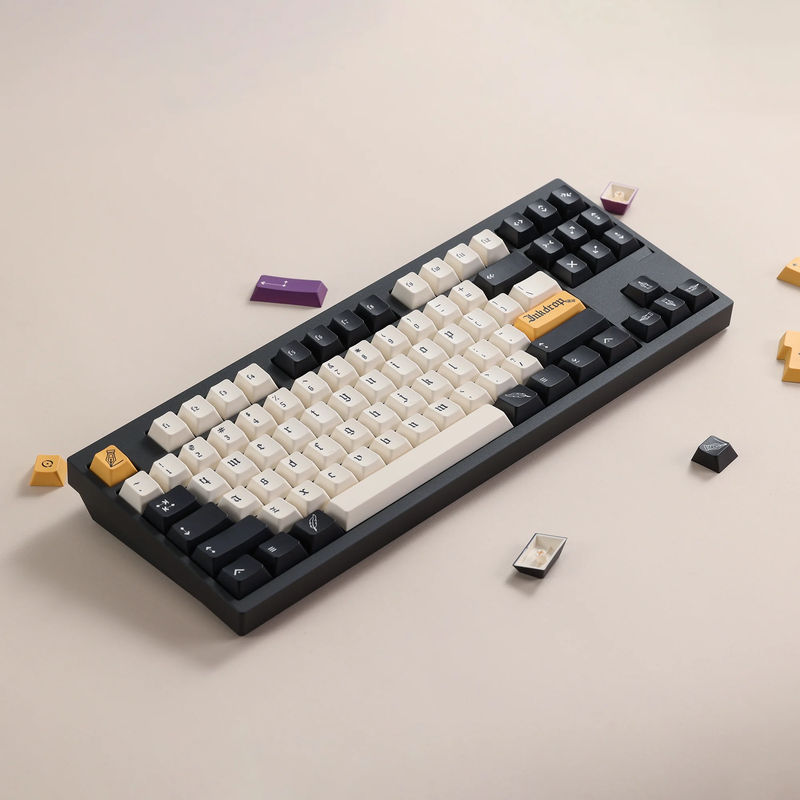 Ready to Use KBD8X MKIII Keyboard With PBTfans Inkdrop - Case color:E-coating Black with Glitter - Layout:WK