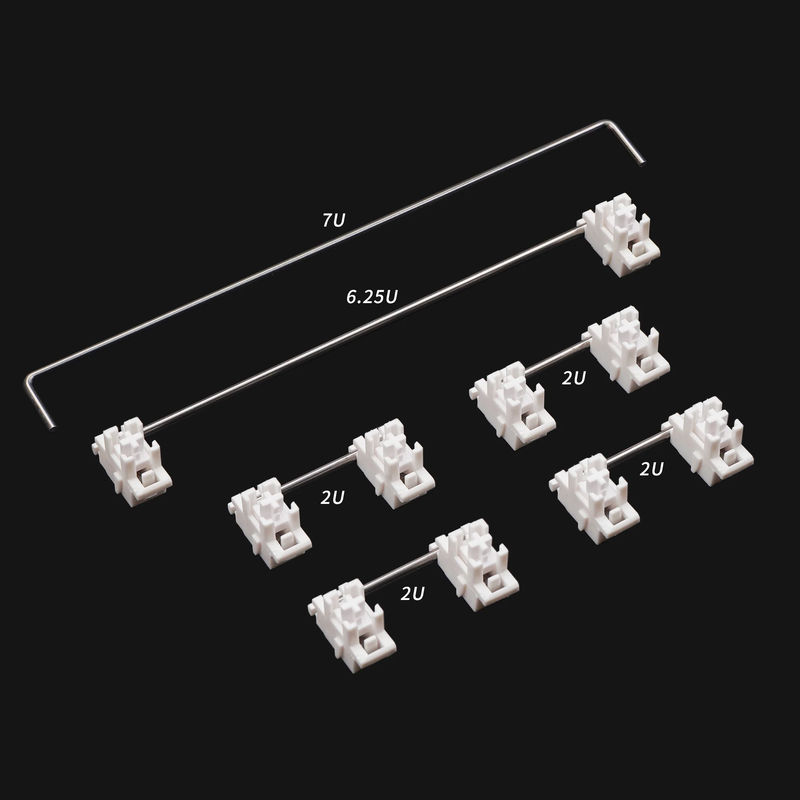 Gateron plate mounted stabilizers - Size:60/87 keyboard set - color:White