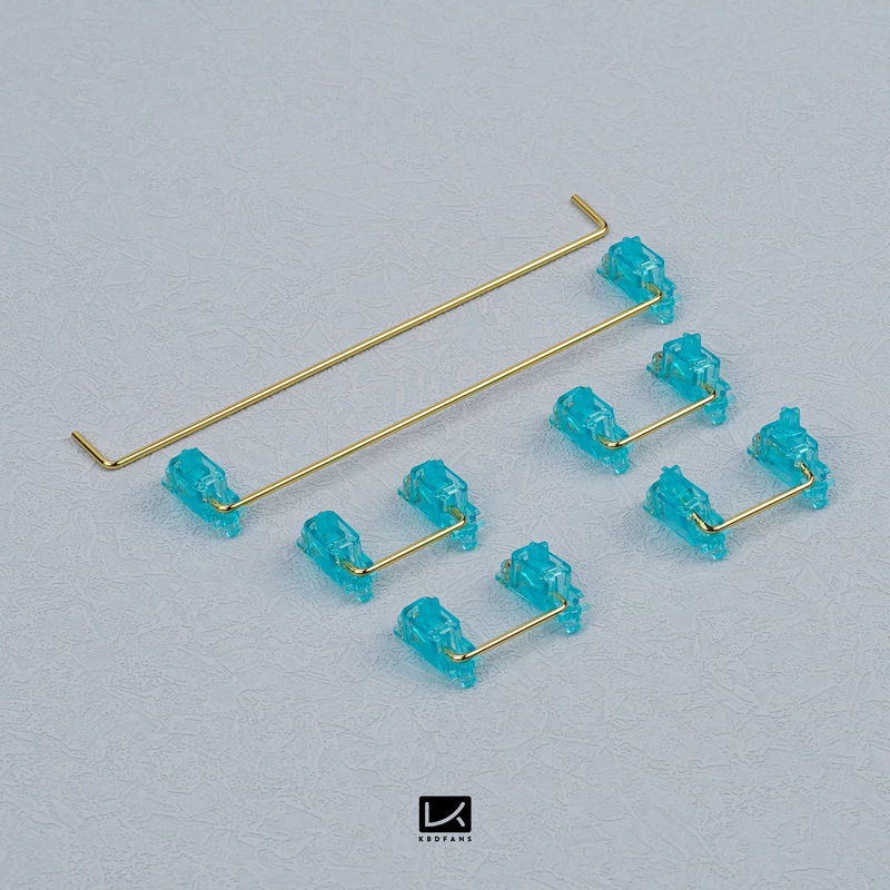 K KBDfans Dyboox PC Screw-in Stabilizers - Transparent Color:Blue - Kit:104kit