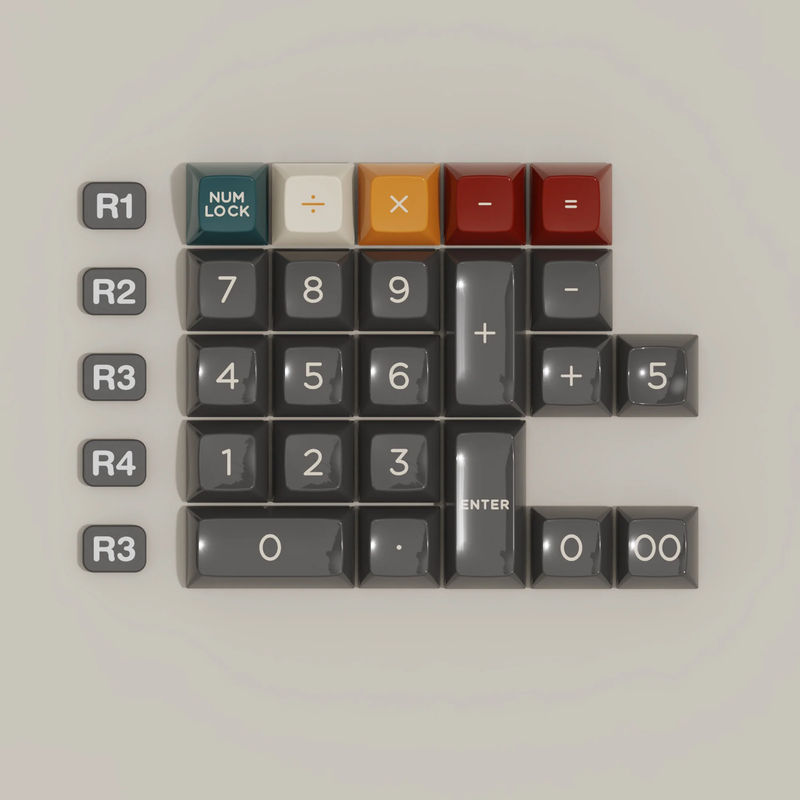JTK HSA Profile Eccentric ABS keycaps - Size:Numpad