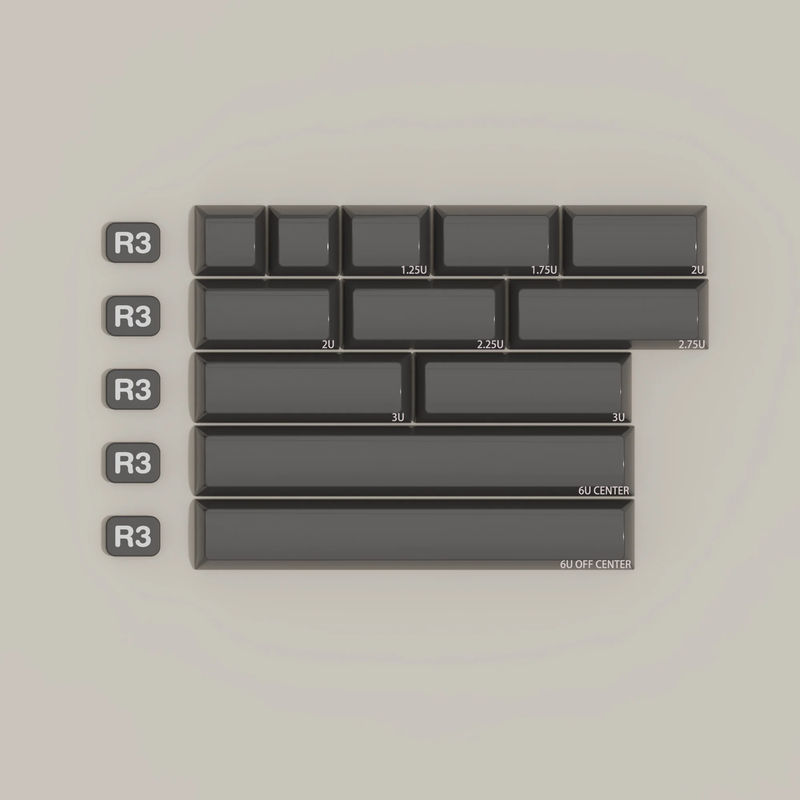 JTK HSA Profile Eccentric ABS keycaps - Size:Spacebar
