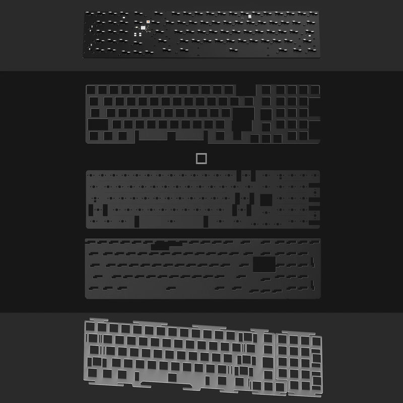 TET plate+pcb+foam kit - Option:1.2mm non-Flex cut Hot-swap PCB+PC Plate+Foam kit