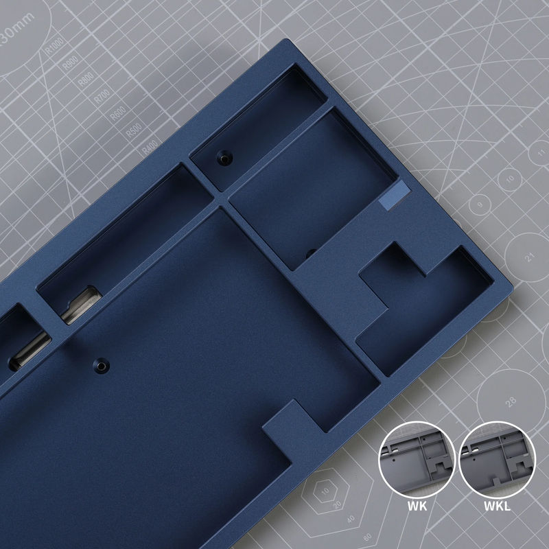 Ready to Use KBD8X MKIII Keyboard With PBTfans WOB Base/RGBY Text - Layout:WKL - Case color:Anodised navy