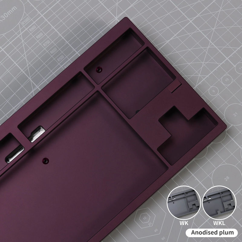 Ready to Use KBD8X MKIII Keyboard With PBTfans WOB Base/RGBY Text - Layout:WKL - Case color:Anodised plum
