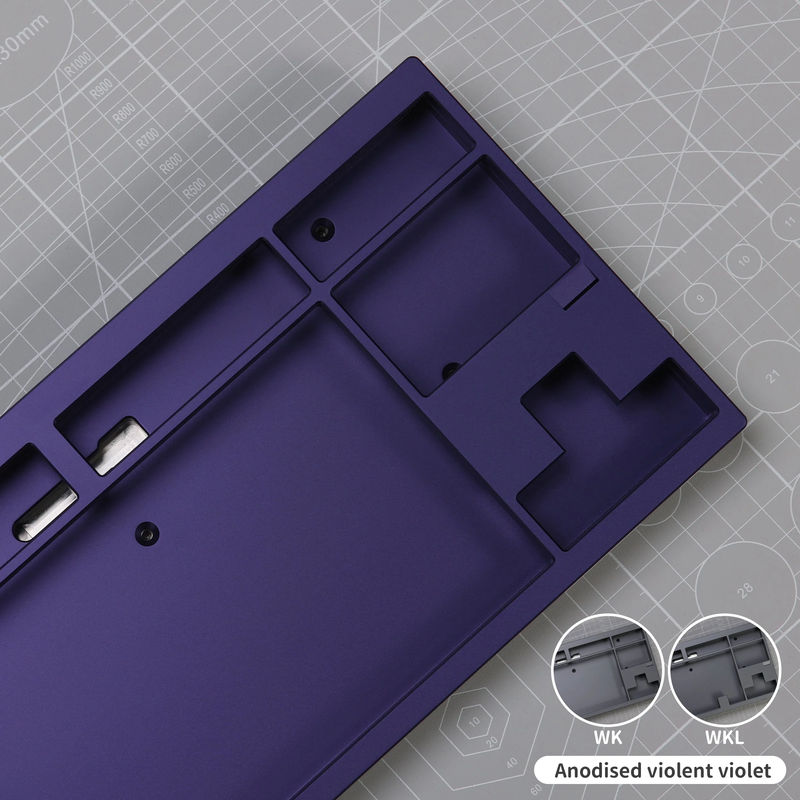Ready to Use KBD8X MKIII Keyboard With PBTfans WOB Base/RGBY Text - Layout:WKL - Case color:Anodised violent violet