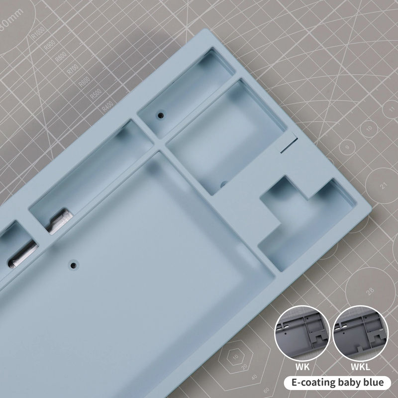 Ready to Use KBD8X MKIII Keyboard With PBTfans WOB Base/RGBY Text - Layout:WKL - Case color:E-coating baby blue